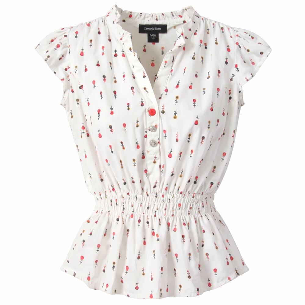 Canyon River Blues 90s Vintage Floral Peplum Top Cottagecore Whimsigoth S